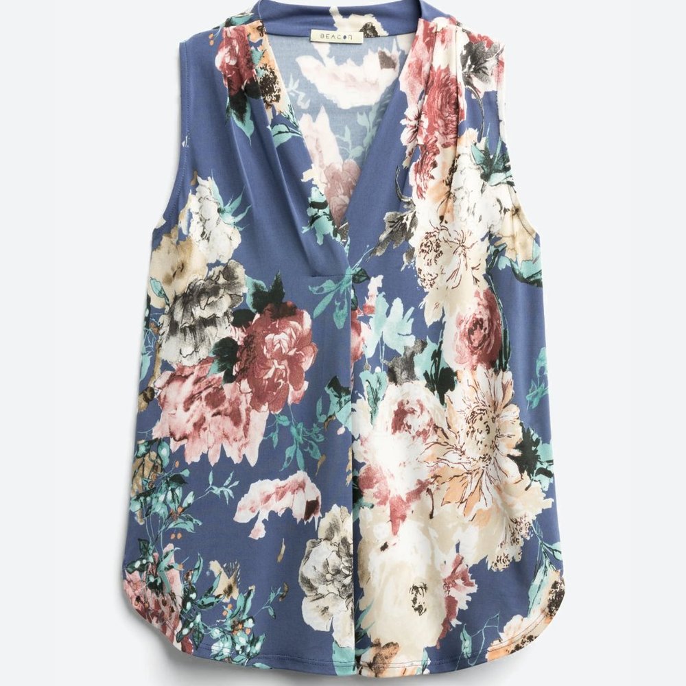 Sleeveless knit jersey blouse